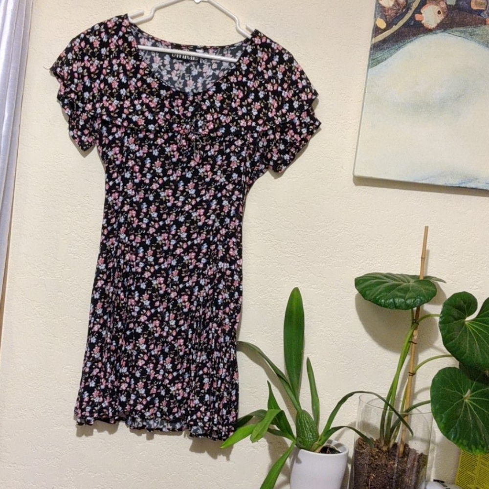 Floral Sailor Collared Dress